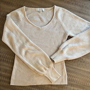 She + sky lightly worn knit sweater